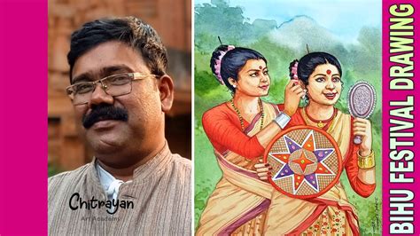 Step By Step Bihu Festival Drawing .